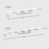 Wasserdichte LED Spiegelleuchte mit mehreren Köpfen in Weiß