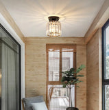 Moderne LED Deckenleuchte mit Kristall-Streifen für Flur