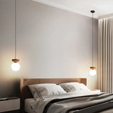 Deckenleuchte Esszimmer hängend Nordisch Holz Milchweißer Ball - Clowas.de