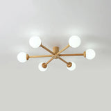 Deckenleuchte Kugel Weiß LED Nordisch Holz - Clowas.de