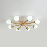 Deckenleuchte Kugel Weiß LED Nordisch Holz - Clowas.de