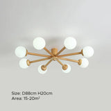 Deckenleuchte Kugel Weiß LED Nordisch Holz - Clowas.de