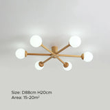 Deckenleuchte Kugel Weiß LED Nordisch Holz - Clowas.de