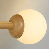 Deckenleuchte Kugel Weiß LED Nordisch Holz - Clowas.de