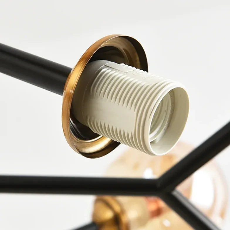 Deckenleuchte Schwarz Metall Hängen mit modernem Glasdesign - Clowas.de