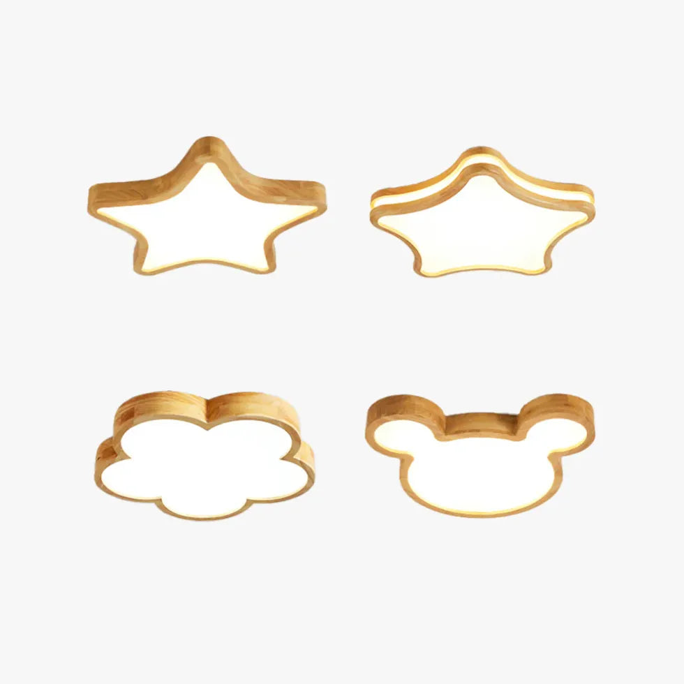 Deckenleuchte Sterne im kreativen einfachen Holzdesign - Clowas.de