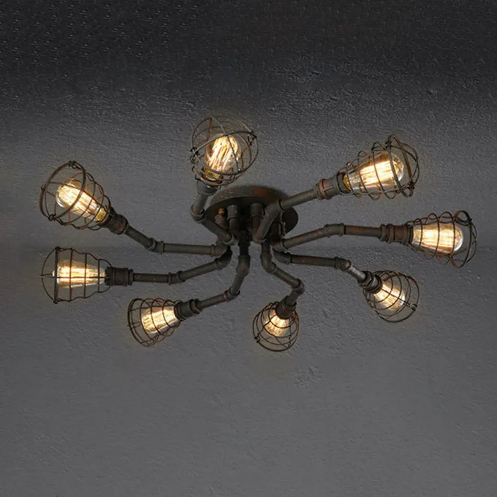 Deckenleuchten Industrial Retro Rohr Eisen Deckenlampe - Clowas.de