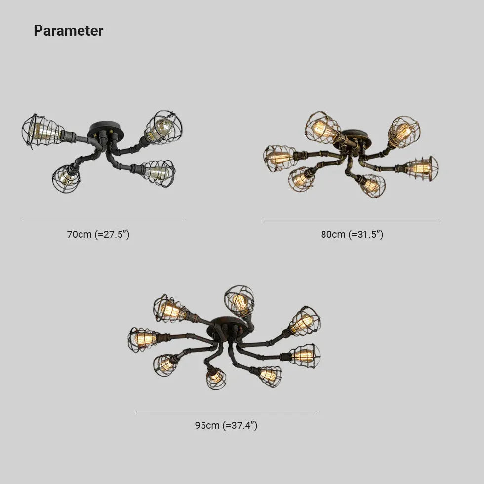 Deckenleuchten Industrial Retro Rohr Eisen Deckenlampe - Clowas.de