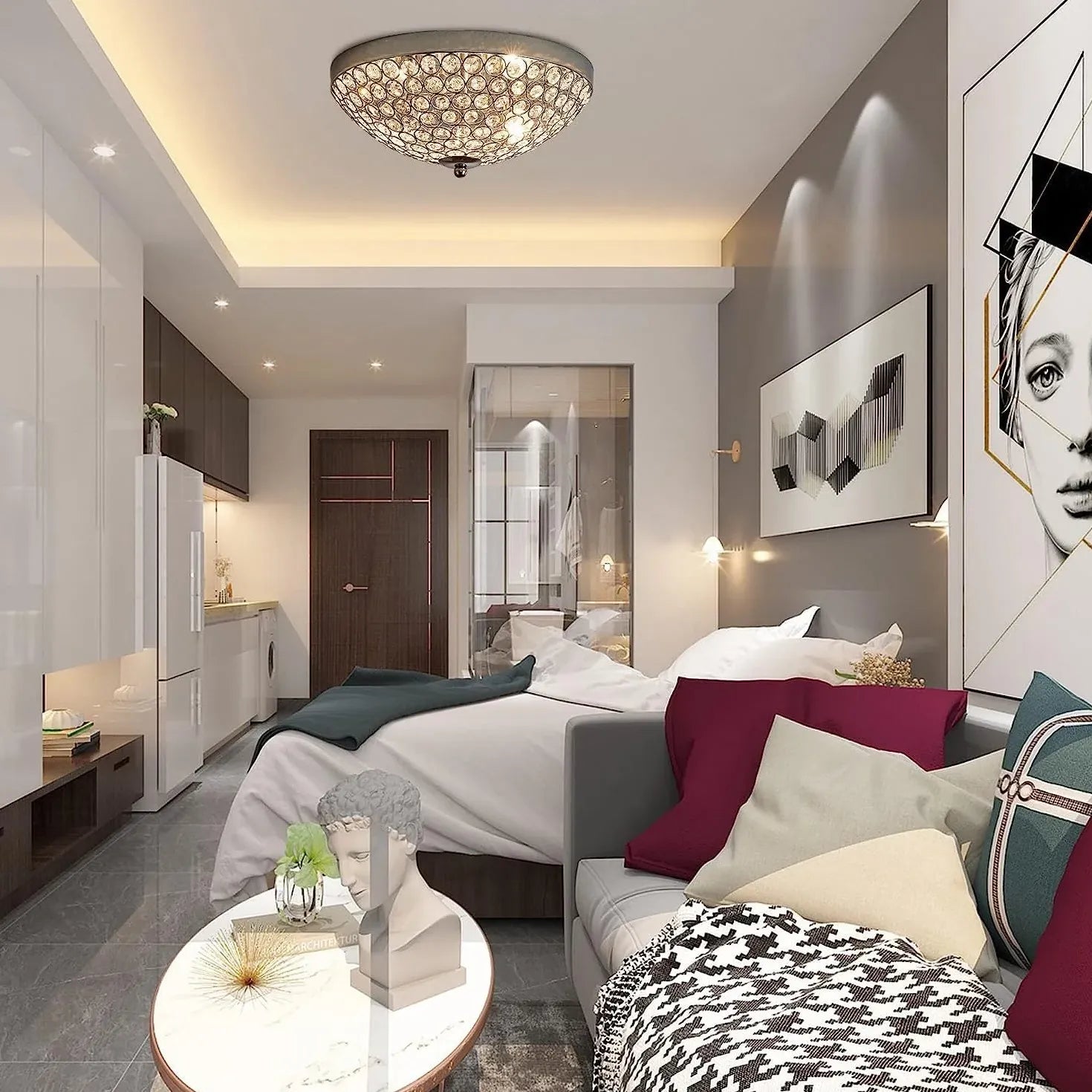 Deckenleuchten Kristall Modern Luxuriöse Innenraum Deckenlampe - Clowas.de