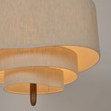 LED Pendelleuchte mit Dreischichtigem Stoffschirm für Schlafzimmer