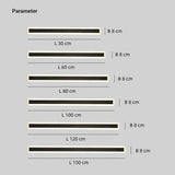 Lange schwarze LED Wandleuchte außen mit Bewegungsmelder