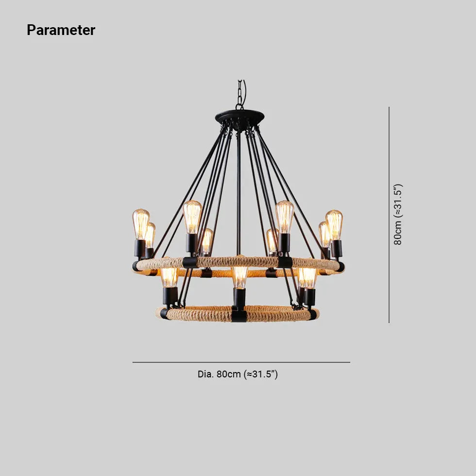 Esszimmer Hängeleuchten in Schwarz mit Vintage-Seil Design - Clowas.de