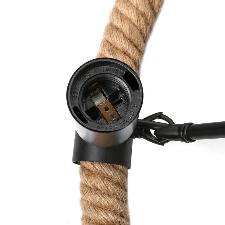 Esszimmer Hängeleuchten in Schwarz mit Vintage-Seil Design - Clowas.de