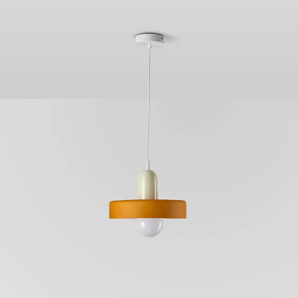 Gelbe Pendelleuchte im skandinavischen minimalistischen Glasdesign - Clowas.de