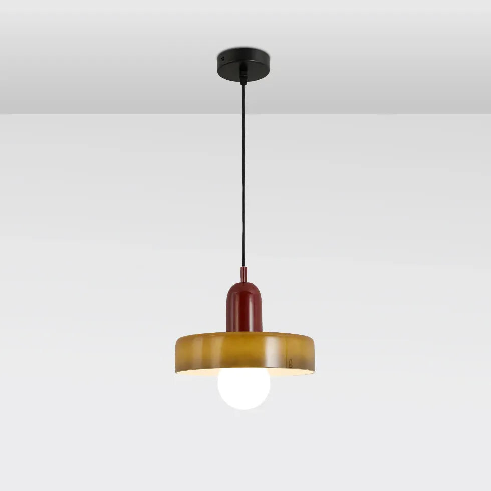 Gelbe Pendelleuchte im skandinavischen minimalistischen Glasdesign - Clowas.de