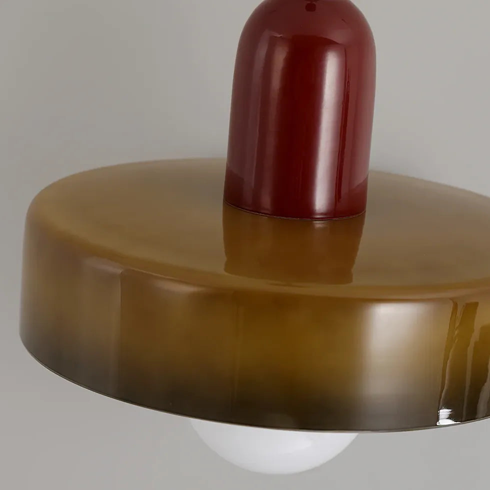 Gelbe Pendelleuchte im skandinavischen minimalistischen Glasdesign - Clowas.de