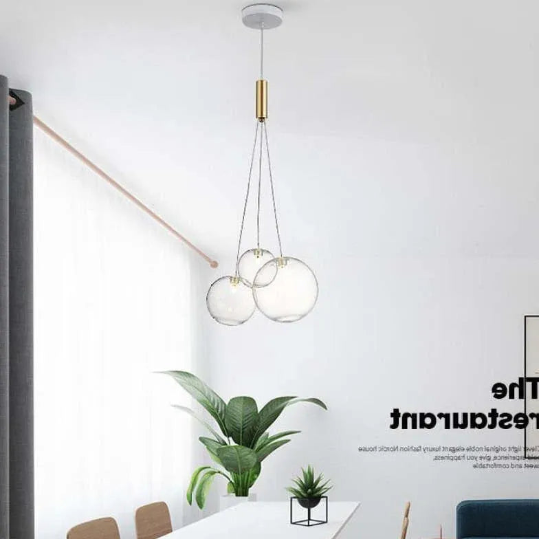 Glas Pendelleuchte mehrflammig modern schlicht nordisch Design - Clowas.de