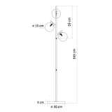 Goldene Stehleuchte 3 Kugeln weiß - Clowas.de