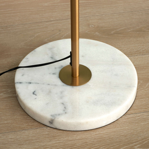 Goldene Stehleuchte 3 Kugeln weiß - Clowas.de