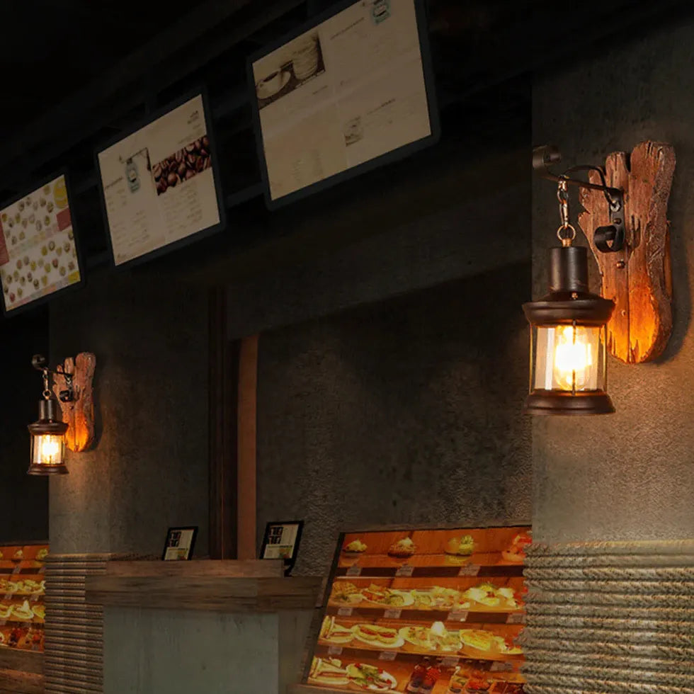 Hängelampe Industrial Holz Retro Vintage Schiffsmöbel - Clowas.de