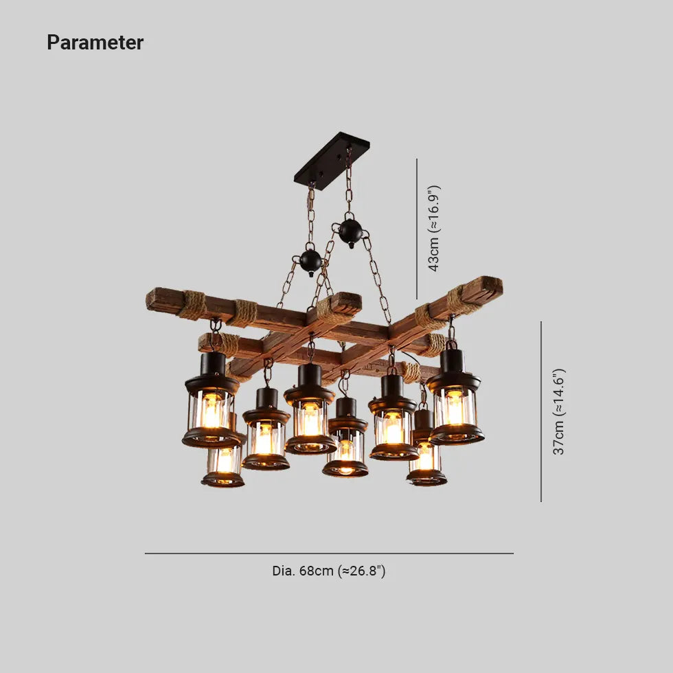 Hängelampe schwarz holz im amerikanischen Vintage Stil - Clowas.de