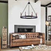 Hängelampe schwarz industrial mit runden Bauernhausstil - Clowas.de