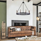 Hängelampe schwarz industrial mit runden Bauernhausstil - Clowas.de