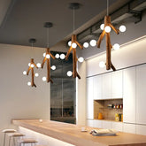 Pendelleuchte LED Holz im modernen Retro Stil - Clowas.de