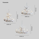 Weiße LED Kronleuchter im Landhausstil mit Geweih Design