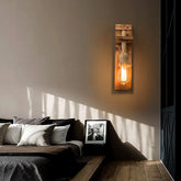 Industrie Wandleuchte Holz Seil Vintage Design - Clowas.de