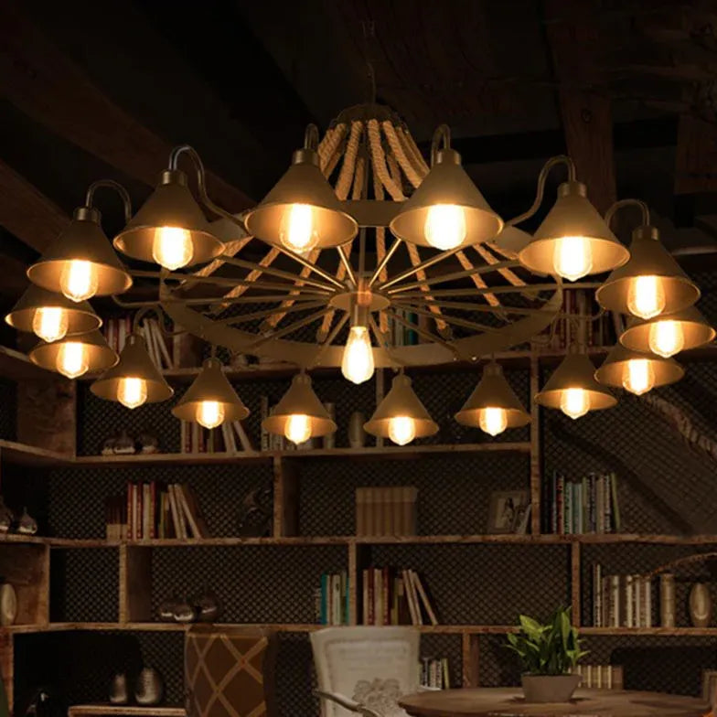 Kronleuchter Industrial im Vintage-Seil-Design - Clowas.de