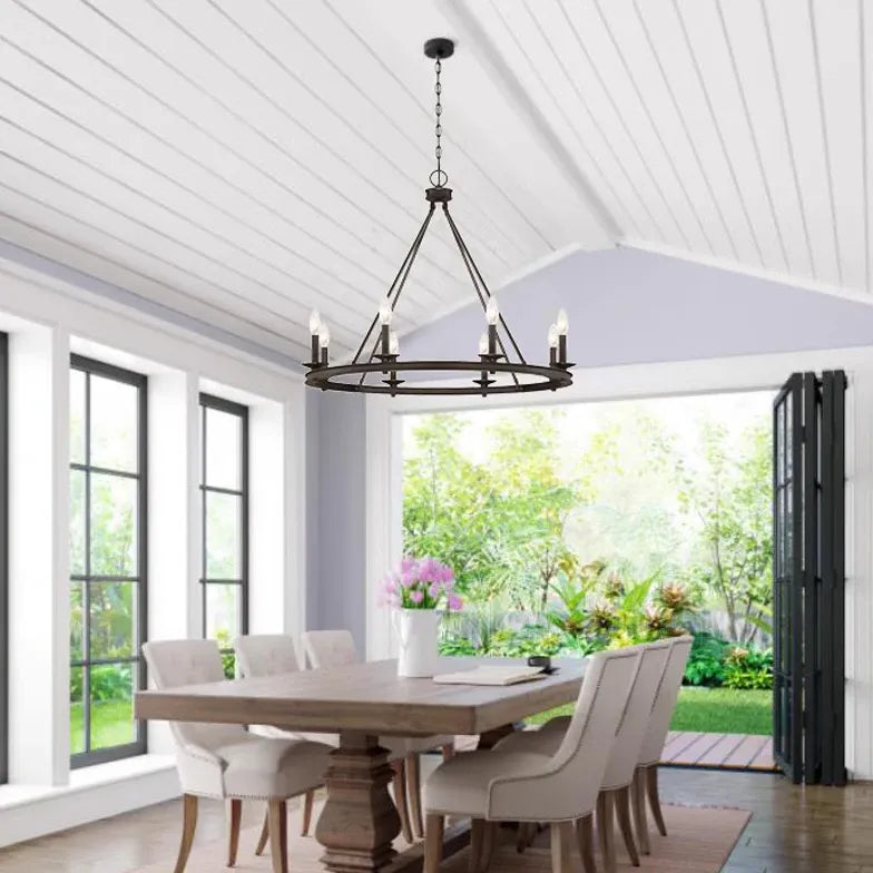 Kronleuchter Landhausstil aus schwarzem Eisen im Retro-Look - Clowas.de