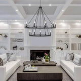 Kronleuchter Landhausstil aus schwarzem Eisen im Retro-Look - Clowas.de