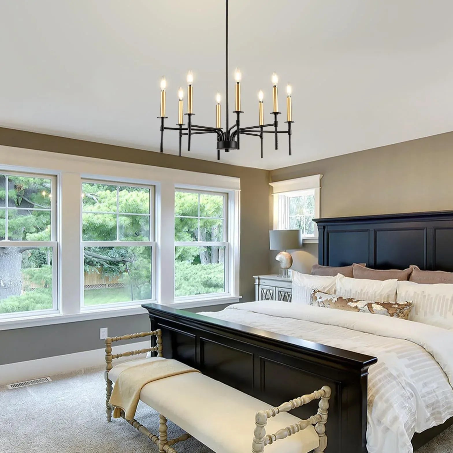 Kronleuchter mit LED moderne nordische schwarze Eleganz - Clowas.de