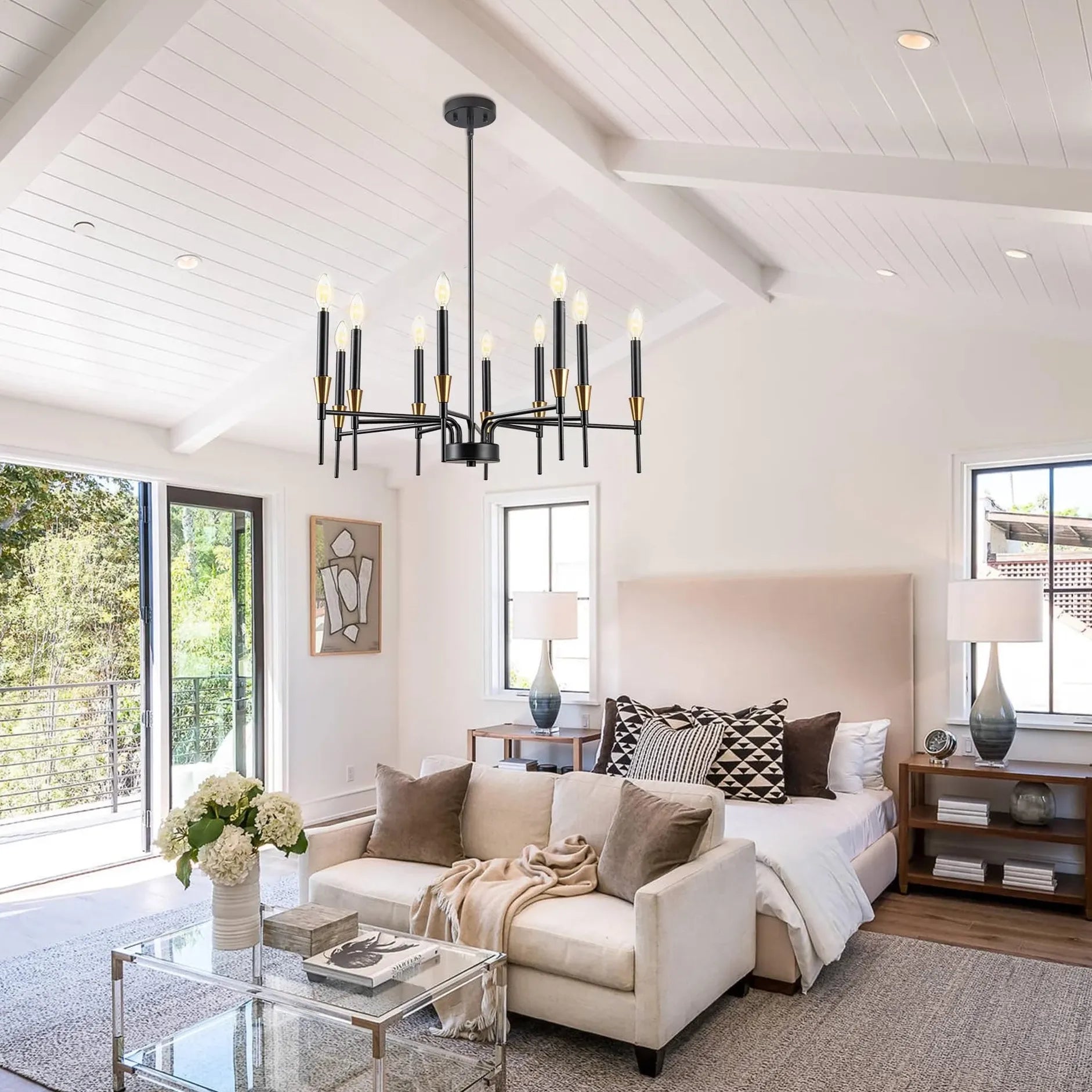 Kronleuchter mit LED moderne nordische schwarze Eleganz - Clowas.de