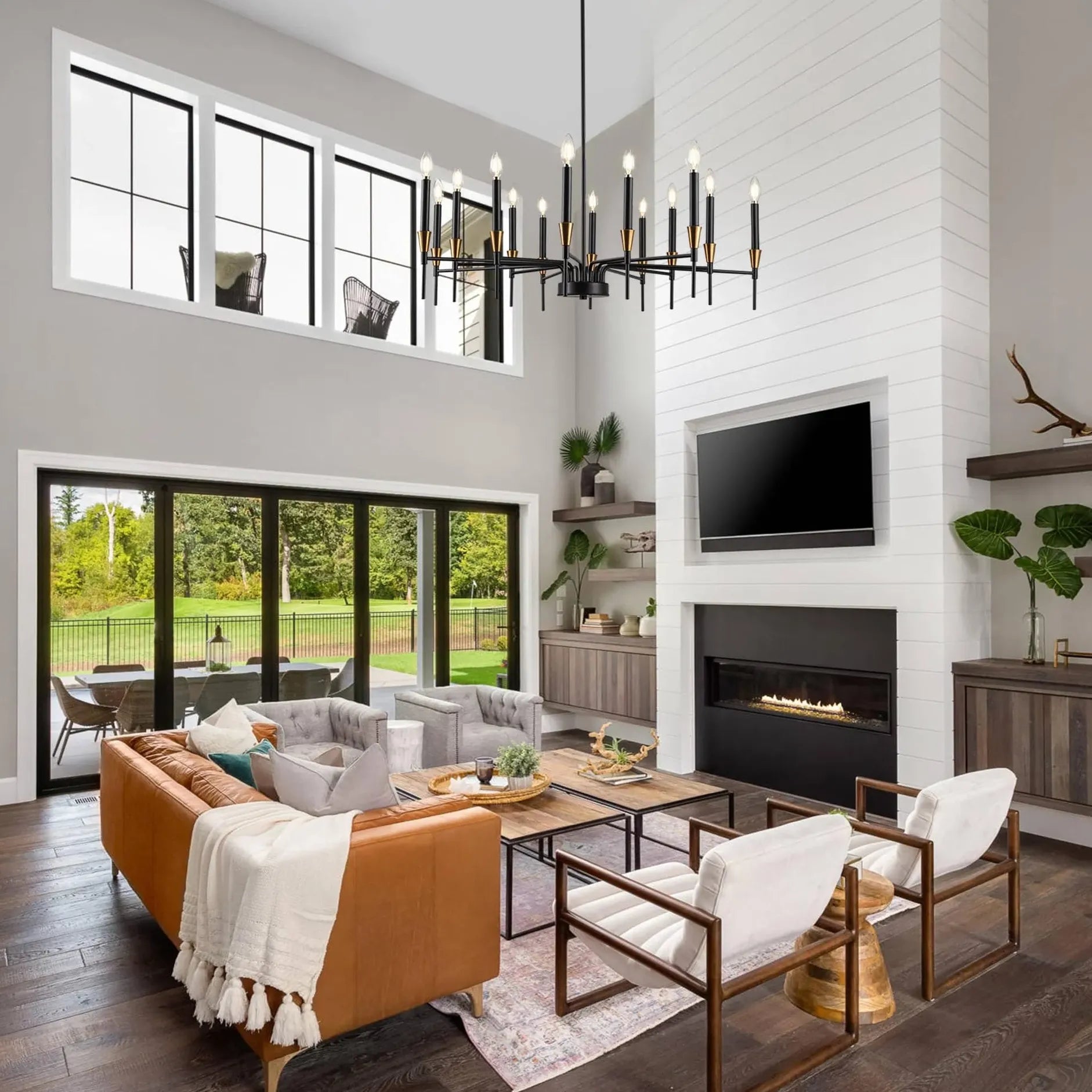 Kronleuchter mit LED moderne nordische schwarze Eleganz - Clowas.de