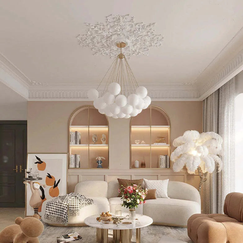 Kugel Pendelleuchte Weiß modernes elegantes Design Nordic - Clowas.de