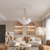 Kugel Pendelleuchte Weiß modernes elegantes Design Nordic - Clowas.de