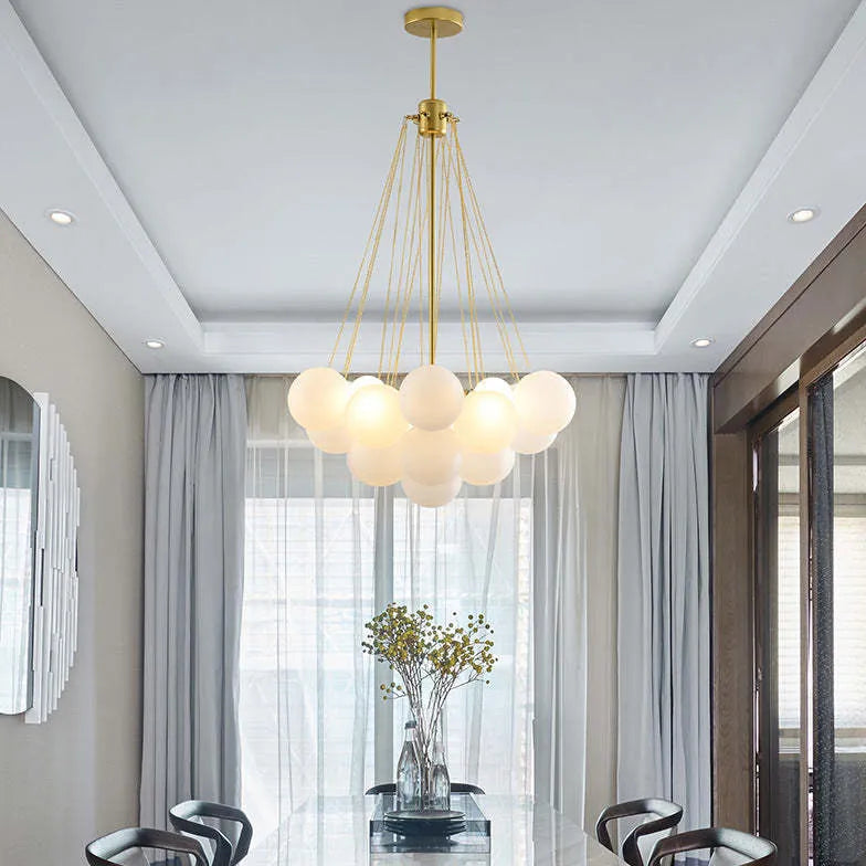 Kugel Pendelleuchte Weiß modernes elegantes Design Nordic - Clowas.de