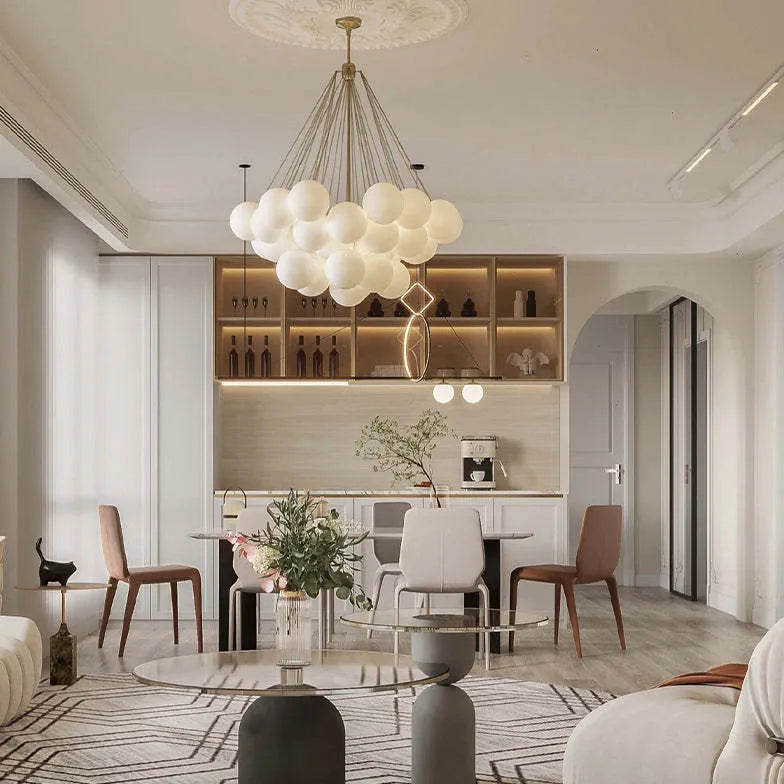 Kugel Pendelleuchte Weiß modernes elegantes Design Nordic - Clowas.de