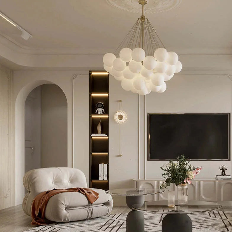 Kugel Pendelleuchte Weiß modernes elegantes Design Nordic - Clowas.de