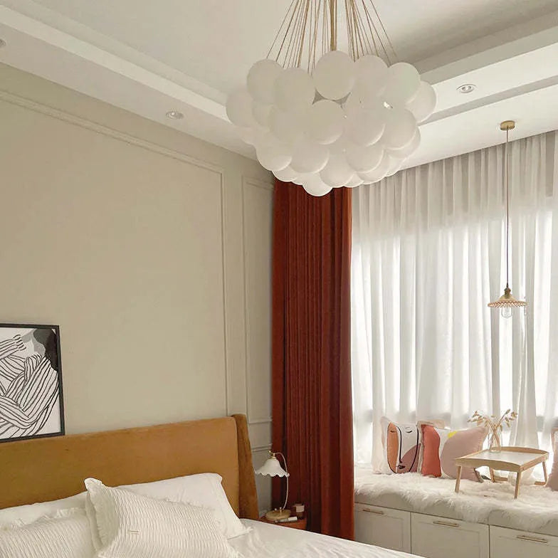 Kugel Pendelleuchte Weiß modernes elegantes Design Nordic - Clowas.de