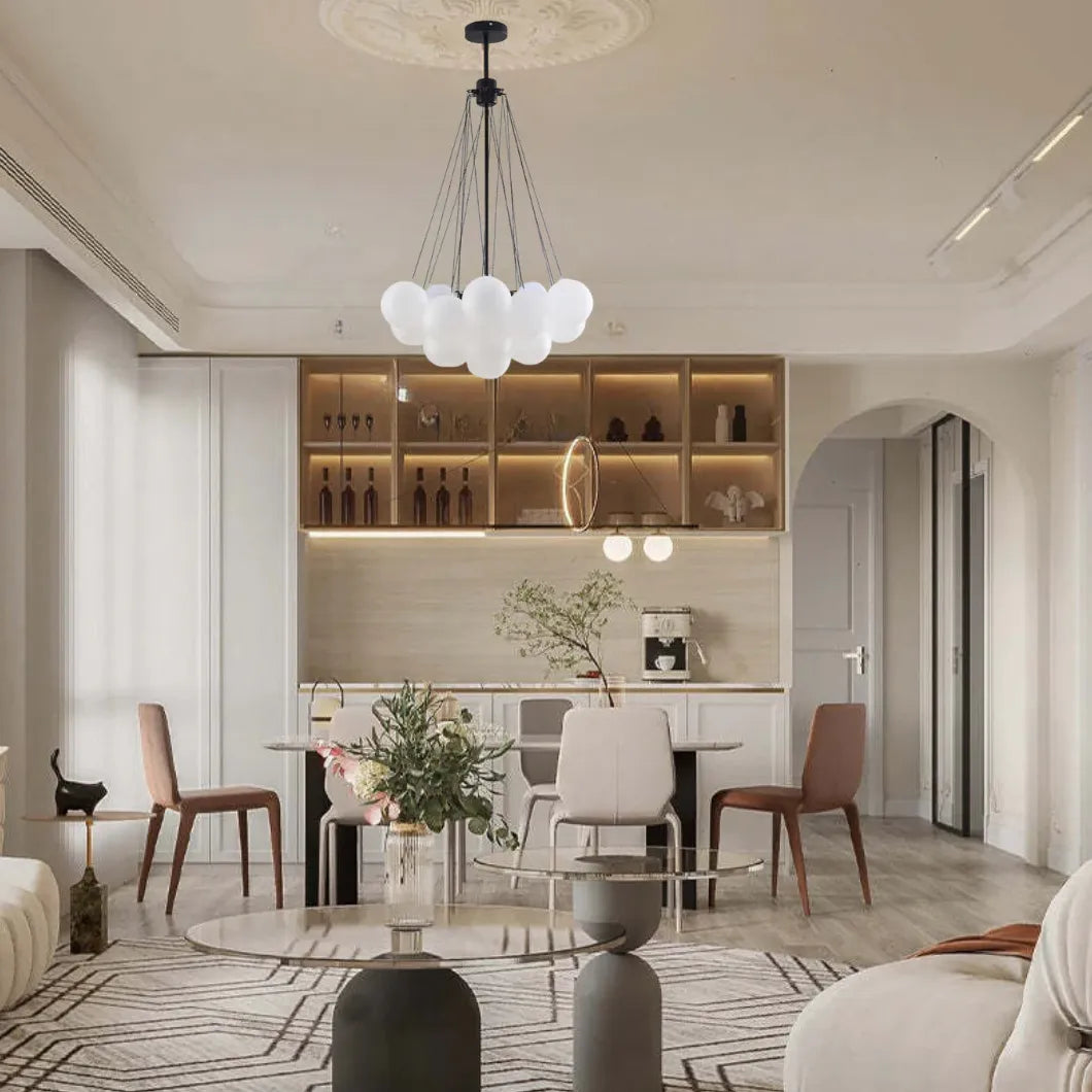 Kugel Pendelleuchte Weiß modernes elegantes Design Nordic - Clowas.de