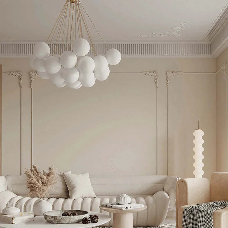 Kugel Pendelleuchte Weiß modernes elegantes Design Nordic - Clowas.de