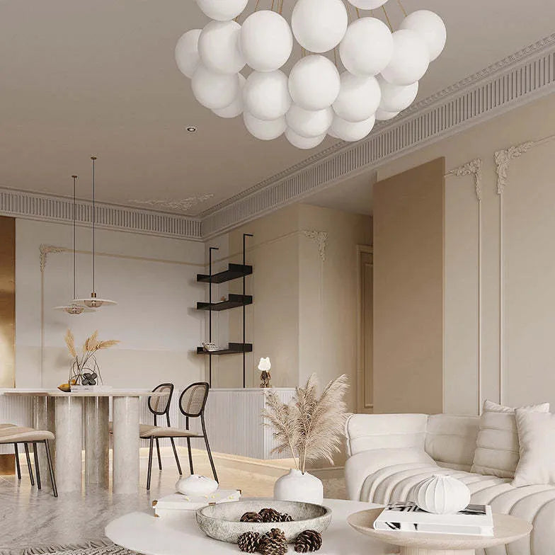 Kugel Pendelleuchte Weiß modernes elegantes Design Nordic - Clowas.de