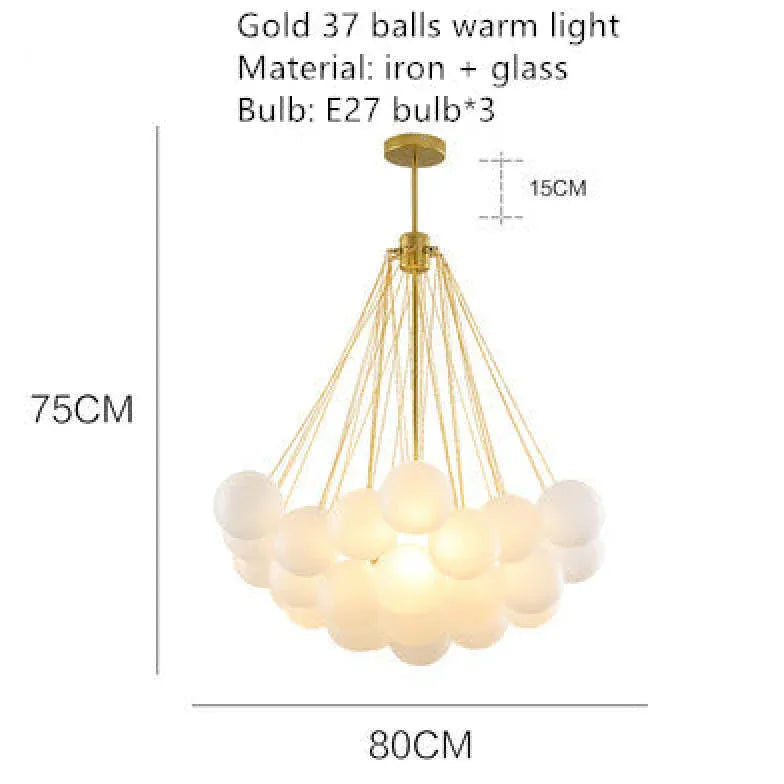 Kugel Pendelleuchte Weiß modernes elegantes Design Nordic - Clowas.de