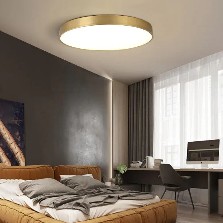 LED Deckenleuchte für Schlafzimmer Goldene Runde Schlichte - Clowas.de