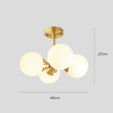 LED Deckenleuchte Gold Nordisch Einfach Milchweißer Ball - Clowas.de