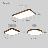 Flache LED Deckenleuchte aus massiver Eiche