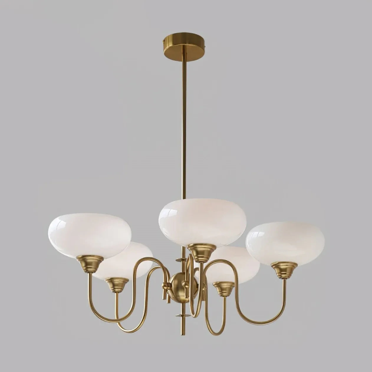 Deckenleuchte Messing Gold mit Bauhaus-Design und Glas - Clowas.de